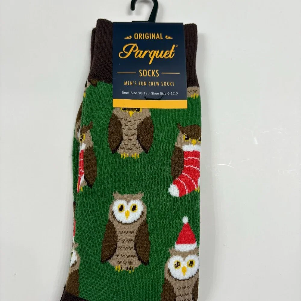 Holiday / Christmas Owl Men's Crew Socks - NWT